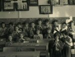 Class of 1961 playing the recorder